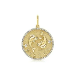 Zadok Collection Diamond Zodiac Charm - Pisces