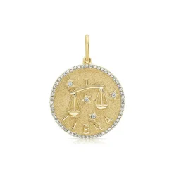 Zadok Collection Diamond Zodiac Charm -Libra