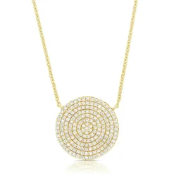 Zadok Collection Disc Pave Diamond Pendant 0.58ctw