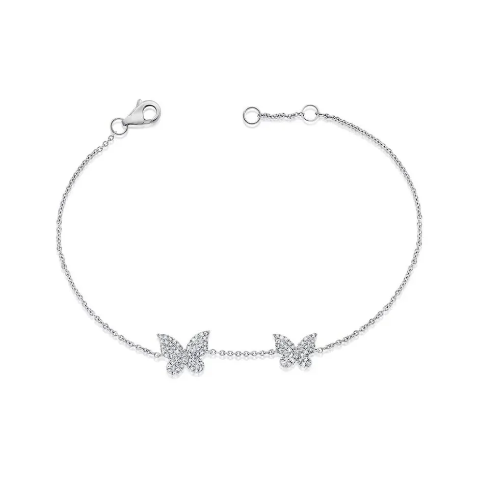 Zadok Collection Double Butterfly Pave Diamond Bracelet