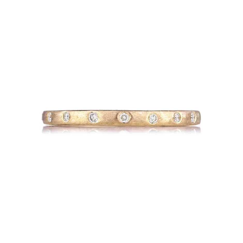 Sethi Couture Dunes Narrow Diamond Brushed Band Ring