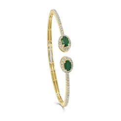 Zadok Collection Emerald & Diamond Cuff