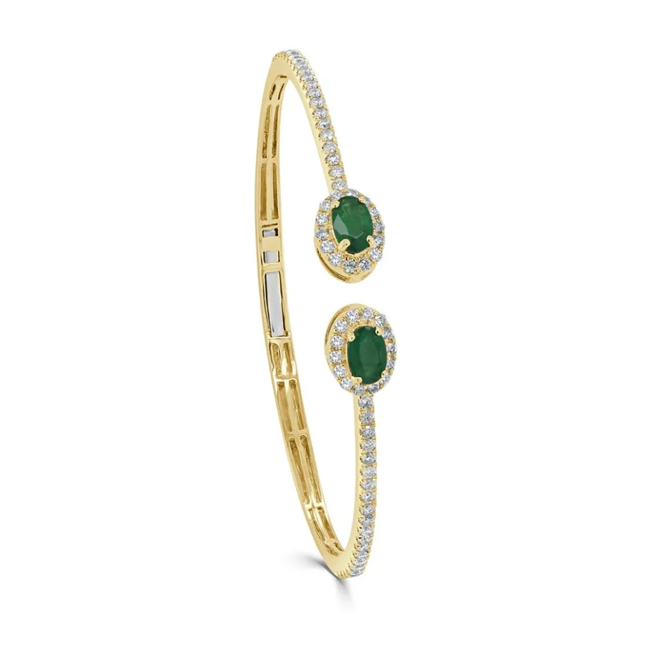 Zadok Collection Emerald & Diamond Cuff