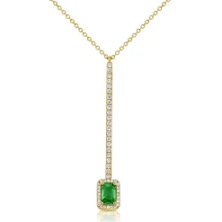 Zadok Collection Emerald And Diamond Pendant