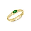 Zadok Collection Emerald Curb Link Ring