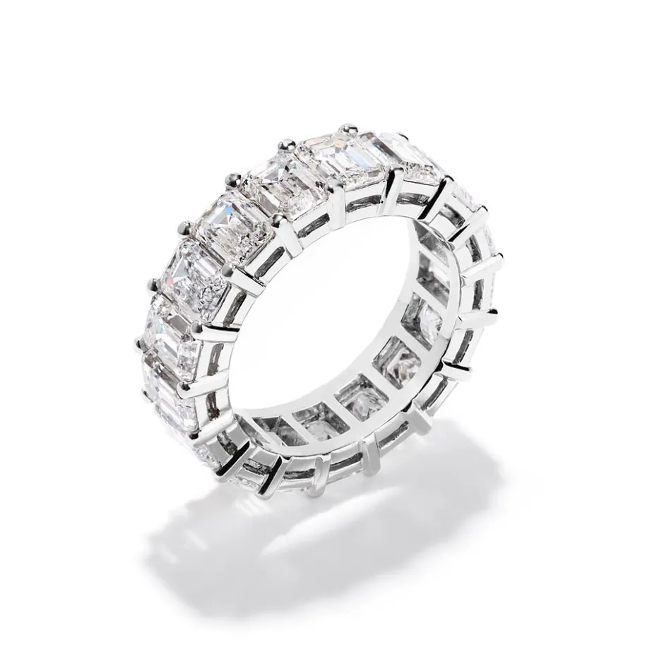 Zadok Collection Emerald Cut Diamond Eternity Wedding Band