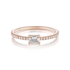 Zadok Privé Emerald Cut East West Diamond Engagement Ring