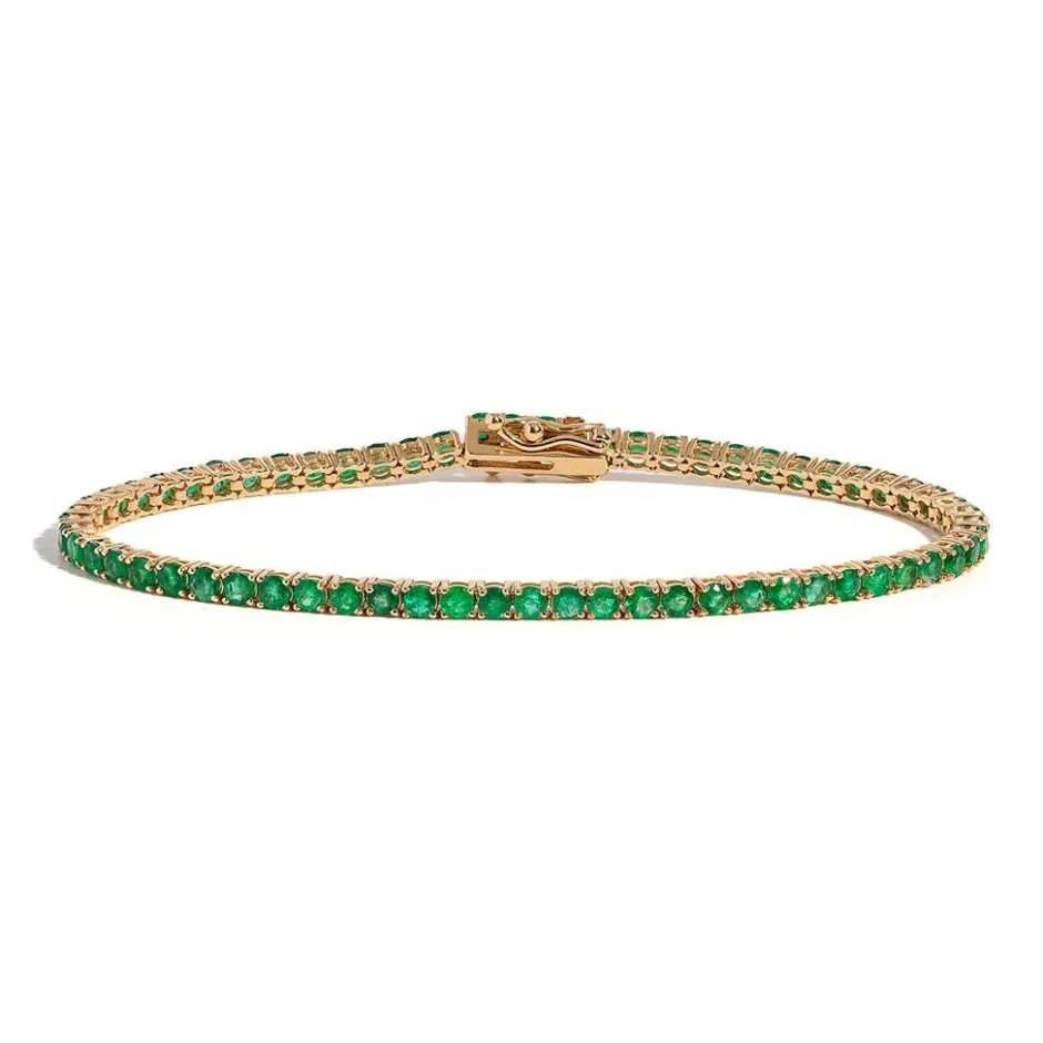 Zadok Collection Emerald Round Cut Tennis Bracelet
