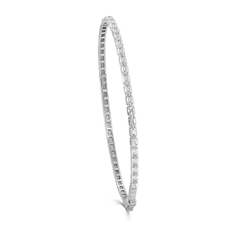 Zadok Collection Emerald-Cut Diamond Bangle