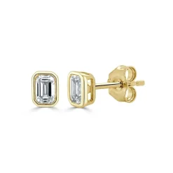 Zadok Collection Emerald-Cut Diamond Studs
