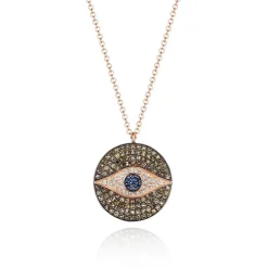 Zadok Collection Evil Eye And Champagne Diamond Pendant