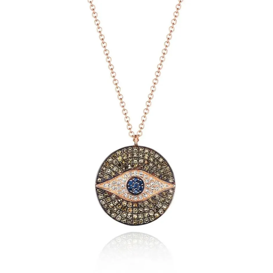 Zadok Collection Evil Eye And Champagne Diamond Pendant