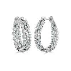 Zadok Collection Fancy Shape Diamond Hoop Earrings