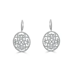 Zadok Collection Filagree Pave Drop Diamond Earrings