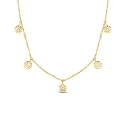 Roberto Coin Five Diamond Drop Station Necklace