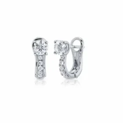 Anita Ko Flat Pave Diamond Huggies With Round Diamonds