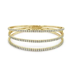 Zadok Collection Flexible 3 Row Diamond Bangle