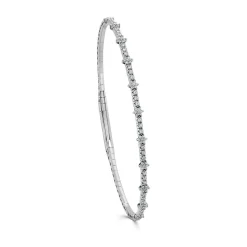 Zadok Collection Flexible Flower Station Diamond Bangle