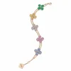 Zadok Collection 5 Flower Cluster Multi-Colored Sapphire And Emerald Bracelet