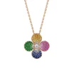Zadok Collection Flower Pave Multi-Colored Sapphire Necklace