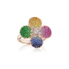 Zadok Collection Flower Pave Multi-Colored Sapphire And Diamond Ring