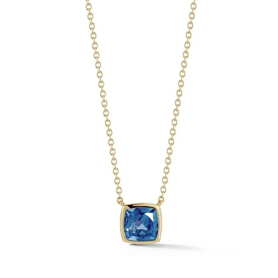 A u0026 Furst Gaia Cushion London Blue Topaz Necklace