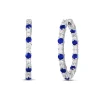 Roberto Coin Gold Blue Sapphire And Diamond Hoops Earrings