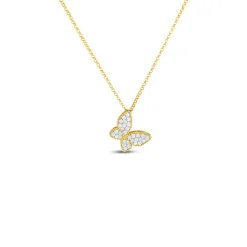 Roberto Coin Gold Butterfly Pendant With Diamonds