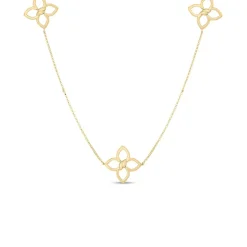 Roberto Coin Gold Cialoma Diamond Flower Station Necklace
