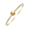 Mikimoto Golden South Sea Cultured Pearl And Diamond Bangle