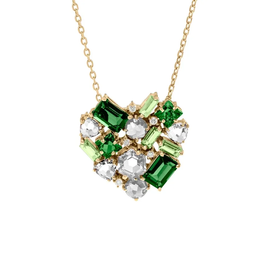 Suzanne Kalan Green Amethyst And Peridot Heart Pendant