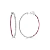 Zadok Collection Half Ruby & Diamond Hoop