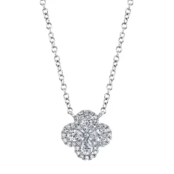 Zadok Collection Halo Clover Diamond Pendant
