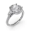 Fana Halo Diamond Three Stone Engagement Ring