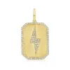 Zadok Collection Halo Lightning Bolt Dog Tag Pave Diamond Charm