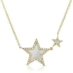 Zadok Collection Halo Star Diamond And Mother Of Pearl Pendant