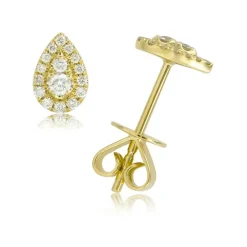 Zadok Collection Halo Stud Diamond Earrings