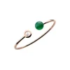 Chopard Happy Diamonds Open Round Diamond And Green Agate Bangle