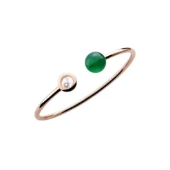 Chopard Happy Diamonds Open Round Diamond And Green Agate Bangle