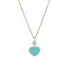 Chopard Happy Hearts Double Dangle Heart Diamond And Turquoise Pendant