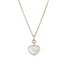 Chopard Happy Hearts Double Dangle Heart Diamond And Mother Of Pearl Pendant