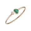 Chopard Happy Hearts Open Heart Diamond And Green Malachite Bangle