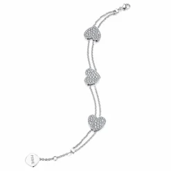 Zadok Collection 3 Heart Cluster Diamond Bracelet