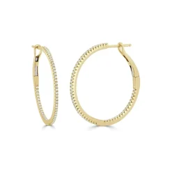 Zadok Collection Hoop 1in Diamond Earrings