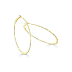Zadok Collection Hoop 2in Diamond Earrings