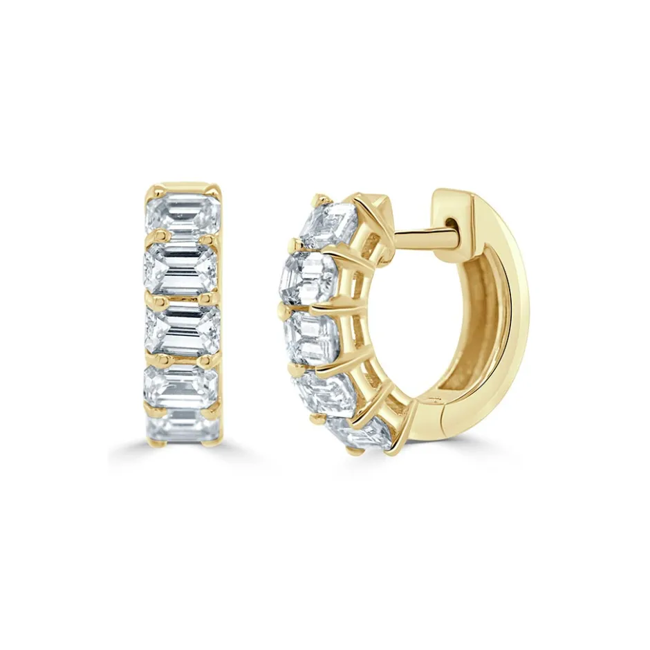 Zadok Collection Huggie Diamond Earrings 1.5ctw