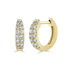 Zadok Collection Huggie 0.5in Diamond Earrings 0.39ctw