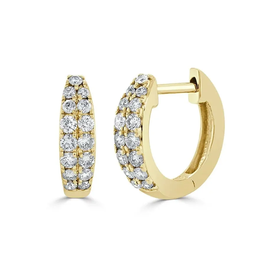 Zadok Collection Huggie 0.5in Diamond Earrings 0.39ctw