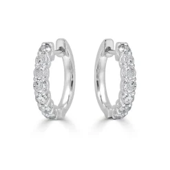 Zadok Collection Huggie 0.5in Diamond Earrings 0.8ctw