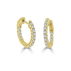 Zadok Collection Huggie 0.6mm Diamond Earrings 0.5ctw